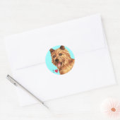 Ik hou van mijn Norwich Terrier Ronde Sticker (Envelop)