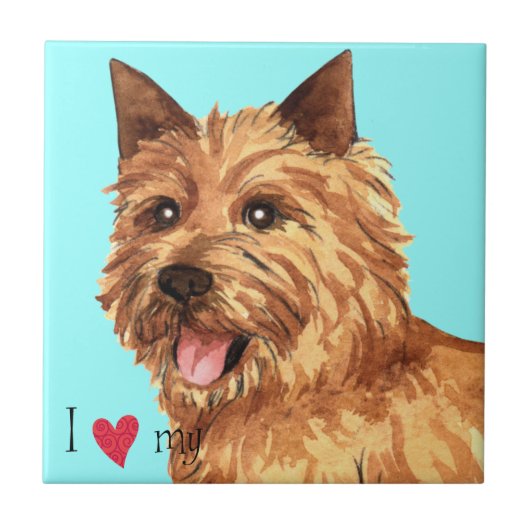 Ik hou van mijn Norwich Terrier Tegeltje (Voorkant)