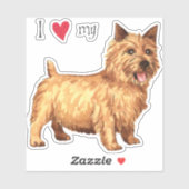 Ik hou van mijn Norwich Terrier Vinyl Sticker (Vel)