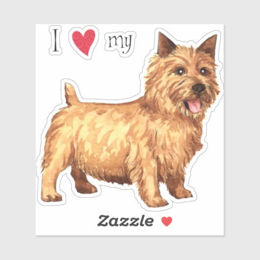 Ik hou van mijn Norwich Terrier Vinyl Sticker (Vel)