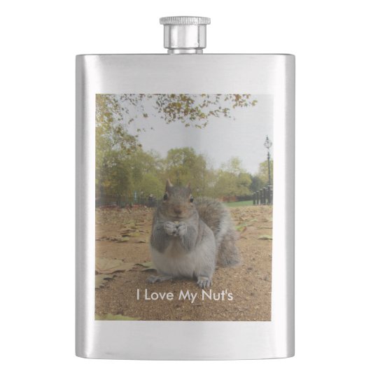 Ik hou van mijn noten heupfles (Voorkant)