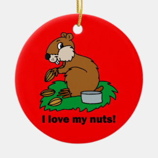 Ik hou van mijn noten keramisch ornament