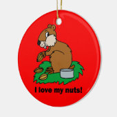 Ik hou van mijn noten keramisch ornament (Links)