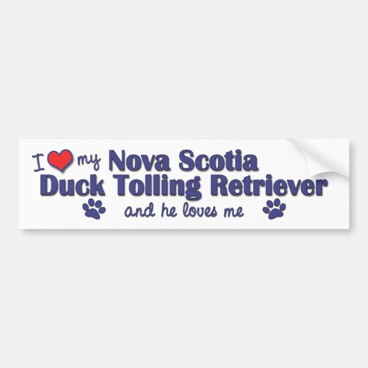 Ik hou van mijn Nova Scotia Duck Tolling Retriever Bumpersticker (Voorkant)