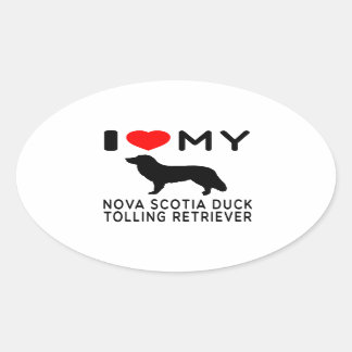 Ik hou van mijn Nova Scotia Duck Tolling Retriever Ovale Sticker