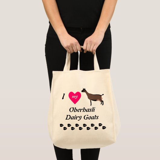 Ik hou van mijn Oberhasli Dairy Goats Tote Bag (Voorkant (product))