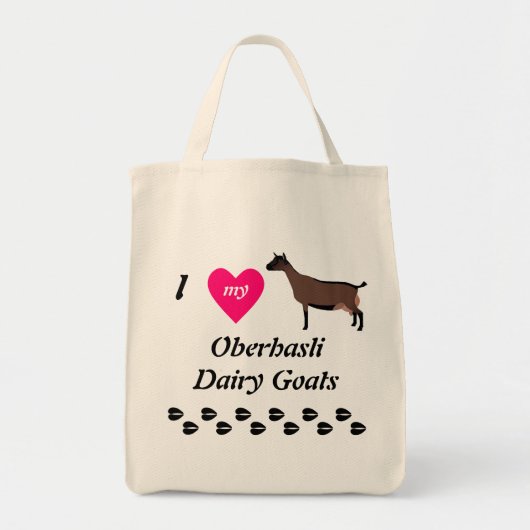 Ik hou van mijn Oberhasli Dairy Goats Tote Bag (Voorkant)