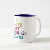 Ik hou van mijn Oberhasli Goats Tweekleurige Koffiemok (Voorkant rechts)