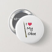 Ik hou van mijn Oboe Ronde Button 5,7 Cm (Voorkant /achterkant)