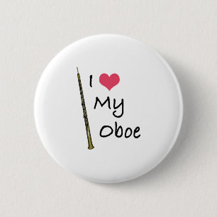 Ik hou van mijn Oboe Ronde Button 5,7 Cm