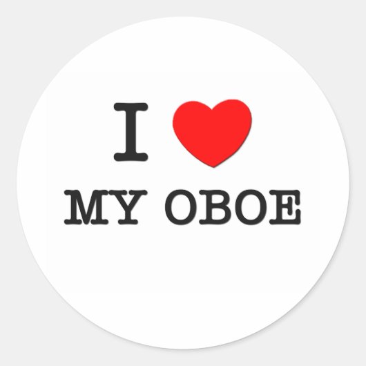 Ik hou van mijn Oboe Ronde Sticker (Voorkant)