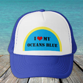 Ik hou van mijn oceaanblauw - Planet Trucker Hat Pet