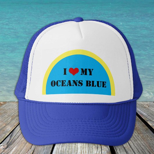 Ik hou van mijn oceaanblauw - Planet Trucker Hat Pet