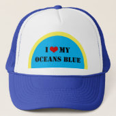 Ik hou van mijn oceaanblauw - Planet Trucker Hat Trucker Pet (Voorkant)