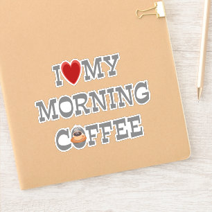 Ik hou van mijn ochtendkoffie sticker
