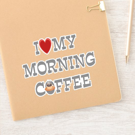 Ik hou van mijn ochtendkoffie sticker (Notitieboek)