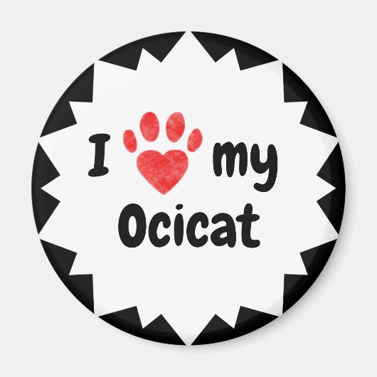 Ik hou van mijn Ocicat Cat Magneet (Voorkant)