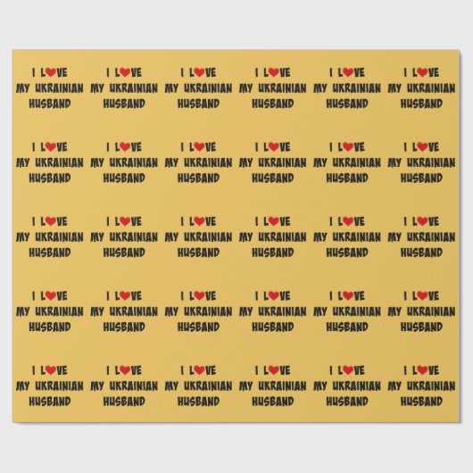 Ik hou van mijn Oekraïense man Cadeaupapier (Vlak)