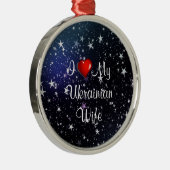 Ik hou van mijn Oekraïense vrouw Metalen Ornament (Rechts)