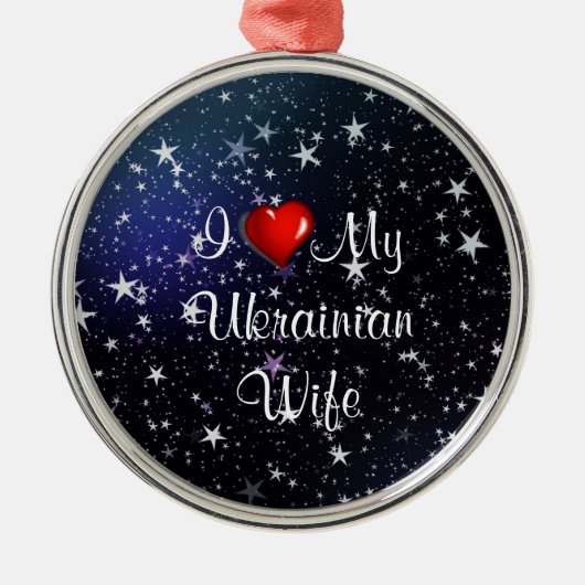 Ik hou van mijn Oekraïense vrouw Metalen Ornament (Voorkant)