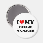 Ik hou van mijn Office Manager Magneet (Voorkant / Achterkant)