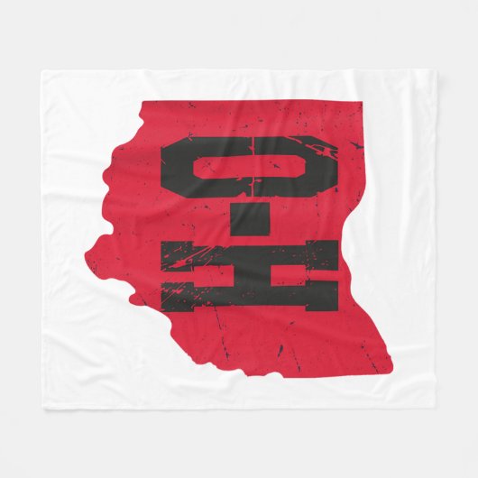 Ik hou van mijn Ohio Home Script Ohio Buckeye staa Fleece Deken (Voorkant (Horizontaal))