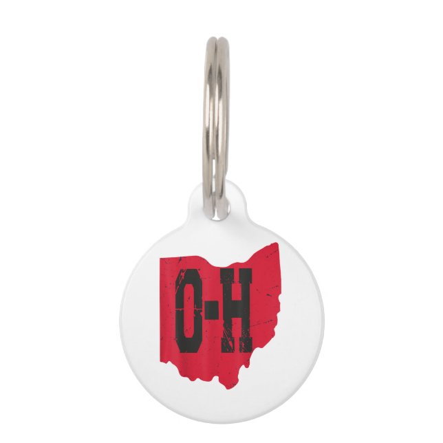 Ik hou van mijn Ohio Home Script Ohio Buckeye staa Huisdierpenning (Voorkant)