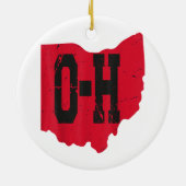 Ik hou van mijn Ohio Home Script Ohio Buckeye staa Keramisch Ornament (Achterkant)