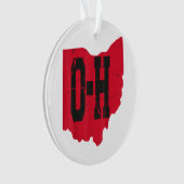 Ik hou van mijn Ohio Home Script Ohio Buckeye staa Ornament (voorkant)