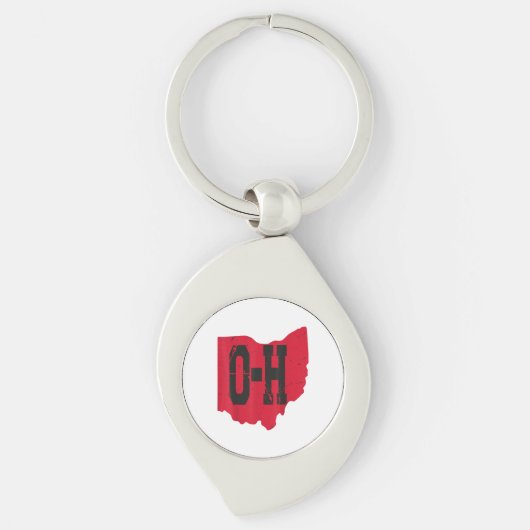 Ik hou van mijn Ohio Home Script Ohio Buckeye staa Sleutelhanger (Voorkant)