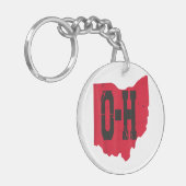 Ik hou van mijn Ohio Home Script Ohio Buckeye staa Sleutelhanger (Voorkant Links)