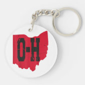 Ik hou van mijn Ohio Home Script Ohio Buckeye staa Sleutelhanger (Achterkant)