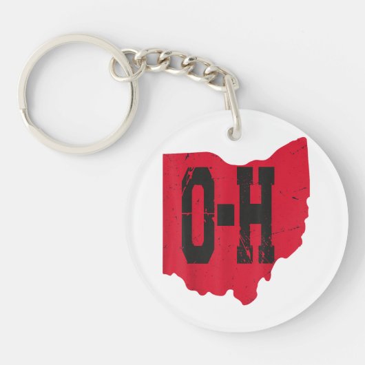 Ik hou van mijn Ohio Home Script Ohio Buckeye staa Sleutelhanger (Voorkant)