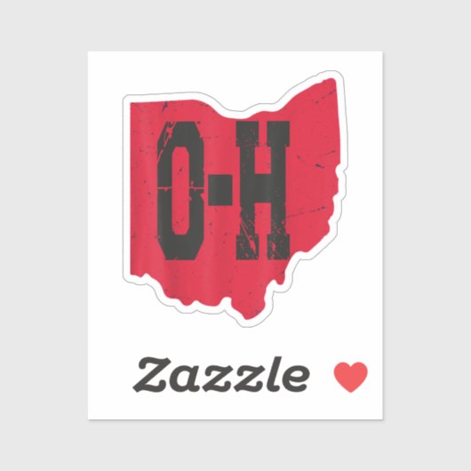 Ik hou van mijn Ohio Home Script Ohio Buckeye staa Sticker (Vel)