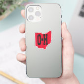 Ik hou van mijn Ohio Home Script Ohio Buckeye staa Sticker (Telefoon)