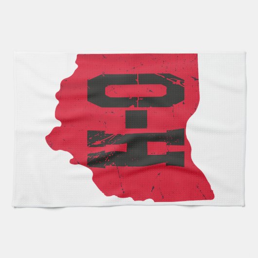 Ik hou van mijn Ohio Home Script Ohio Buckeye staa Theedoek (Horizontaal)