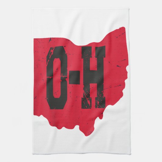 Ik hou van mijn Ohio Home Script Ohio Buckeye staa Theedoek (Verticaal)