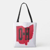 Ik hou van mijn Ohio Home Script Ohio Buckeye staa Tote Bag (Achterkant)