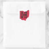Ik hou van mijn Ohio Home Script Ohio Buckeye staa Vierkante Sticker (Tas)
