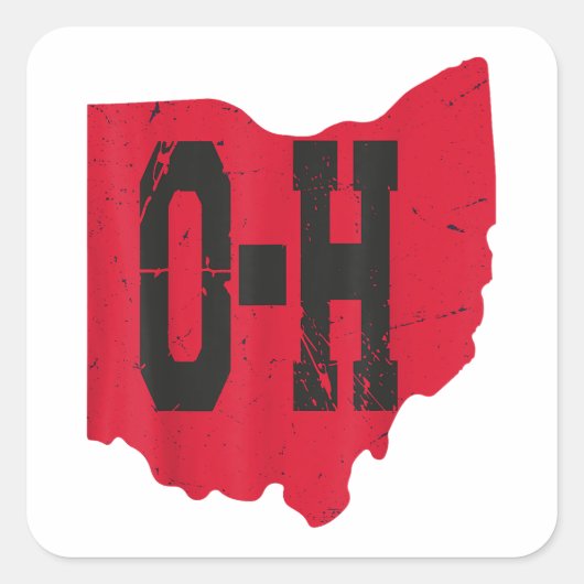 Ik hou van mijn Ohio Home Script Ohio Buckeye staa Vierkante Sticker (Voorkant)