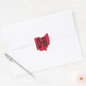 Ik hou van mijn Ohio Home Script Ohio Buckeye staa Vierkante Sticker (Envelop)