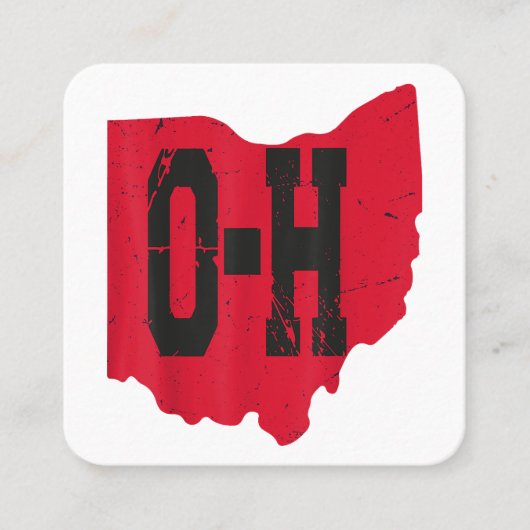 Ik hou van mijn Ohio Home Script Ohio Buckeye staa Vierkante Visitekaartje (Voorkant)