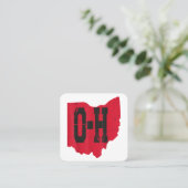 Ik hou van mijn Ohio Home Script Ohio Buckeye staa Vierkante Visitekaartje (Staand voorkant)