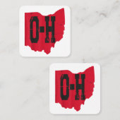 Ik hou van mijn Ohio Home Script Ohio Buckeye staa Vierkante Visitekaartje (Voorkant / Achterkant)