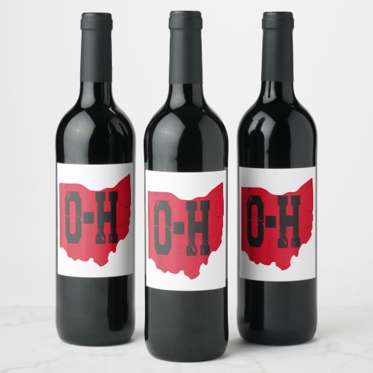 Ik hou van mijn Ohio Home Script Ohio Buckeye staa Wijn Etiket (Flessen)