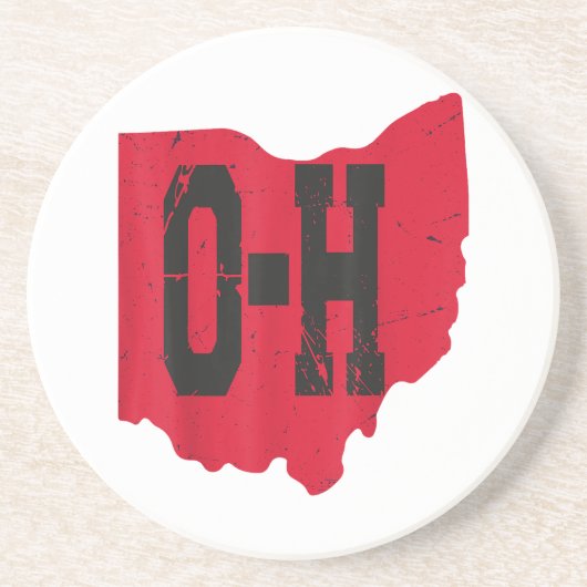 Ik hou van mijn Ohio Home Script Ohio Buckeye staa Zandsteen Onderzetter (Voorkant)