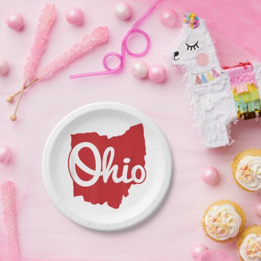 Ik hou van mijn Ohio Home Script Ohio Papieren Bordje (Feest)