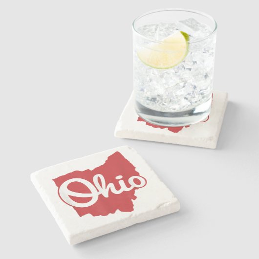 Ik hou van mijn Ohio Home Script Ohio Stenen Onderzetter (Zijkant)