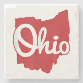 Ik hou van mijn Ohio Home Script Ohio Stenen Onderzetter (Voorkant)
