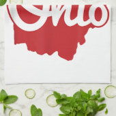 Ik hou van mijn Ohio Home Script Ohio Theedoek (Gevouwen)